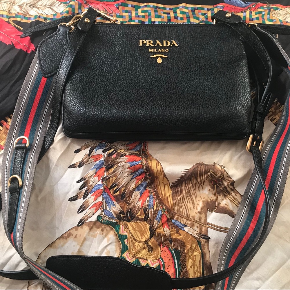 Prada Bandoliera Crossbody Daino Leather